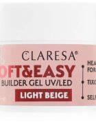 Claresa Soft&Easy Builder Gel alaplakk körmökre árnyalat Light Beige 45 g