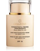 Collistar Even Finish Foundation+Primer 24h Perfect Skin alapozó és alapozóbázis SPF 15 árnyalat 1 Ivory 35 ml