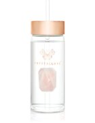 Crystallove Amethyst Straw Water Bottle Kulacs szívószállal Rose 1 db