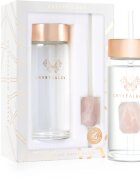 Crystallove Amethyst Straw Water Bottle Kulacs szívószállal Rose 1 db
