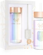 Crystallove Clear Quartz Straw Water Bottle Kulacs szívószállal Hologram 400 ml
