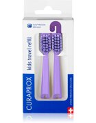Curaprox Kids Travel refill tartalék kefék fogkefére Purple 2 db