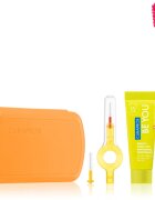 Curaprox Travel Set utazó szett kozmetikumokra fogakra nyelvre és ínyre Orange