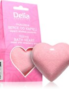 Delia Cosmetics Fizzing Bath Heart Wild Strawberry fürdőgolyó eper ízzel 100 g