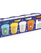 DJECO 4 Tubs of Play Dough színes fémes hatású csillogó gyurma 18m+ 4 db
