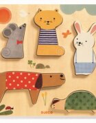 DJECO Wooden Block Puzzle Pets interaktív formaberakó játék 12m+ 1 db