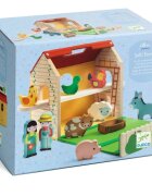 DJECO Wooden Farm játékkészlet fából készült 18m+ 11 db
