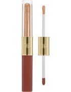 Dolce&Gabbana Make It Double! Lip Tint & Gloss Duo hosszan tartó rúzs és ajakfény 2 az 1-ben árnyalat 04 Caramel Cola - Brown & Gold Shimmer 2x2 ml