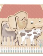 eliNeli Wooden Puzzle Farm kirakó fából készült 12m+ 7 db