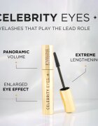 Eveline Cosmetics Celebrity Eyes szempillaspirál az extra hosszú pillákért árnyalat Black 7 ml