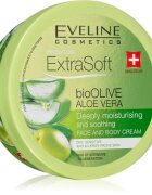Eveline Cosmetics Extra Soft hidratáló és nyugtató krém az érzékeny bőrre Bio Olive & Aloe Vera 175 ml