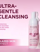 Eveline Cosmetics Pink Snail Glazed Skin Effect finoman tisztító hab az arcra 150 ml