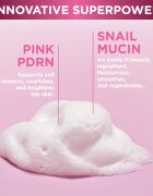 Eveline Cosmetics Pink Snail Glazed Skin Effect finoman tisztító hab az arcra 150 ml