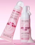 Eveline Cosmetics Pink Snail Glazed Skin Effect finoman tisztító hab az arcra 150 ml