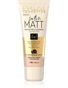 Eveline Cosmetics Satin Matt mattító alapozó csigakivonattal árnyalat 102 Vanilla 30 ml