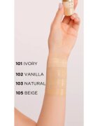 Eveline Cosmetics Satin Matt mattító alapozó csigakivonattal árnyalat 102 Vanilla 30 ml