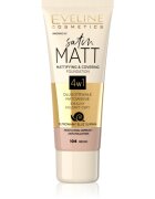 Eveline Cosmetics Satin Matt mattító alapozó csigakivonattal árnyalat 104 Beige 30 ml