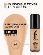 flormar HD Invisible Cover Foundation könnyű alapozó világosító hatással SPF 30 árnyalat 80 Soft Beige 30 ml