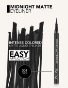 flormar Midnight Matte Eyeliner széles applikátorú szemhéjtus matt hatással árnyalat 01 Black 12 ml