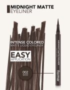 flormar Midnight Matte Eyeliner széles applikátorú szemhéjtus matt hatással árnyalat 02 Brown 1 ml