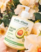 Folk & Flora Avocado & Olive folyékony szappan az érzékeny bőrre 500 ml