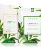FOREO Farm to Face Sheet Mask Green Tea arcmaszk nyugtató hatással kombinált bőrre 3x20 g