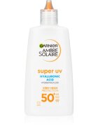Garnier Ambre Solaire Super UV Hyaluronic Acid gyengéd védő folyadék hidratáló hatással SPF 50+ 40 ml