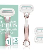 Gillette Venus Deluxe Smooth Sensitive borotva + tartalék pengék RoseGold 3 db