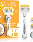 Gillette Venus PRO ComfortGlide Coconut női borotva tartóval a zuhanyozáshoz + cserepenge 3 db