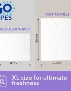 GoWipes Wet Towels frissítő nedves törlőkendők 26x20 cm 15 db