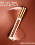 Gucci Beauty Glow Oil-In-Water Tint Liquid Lipstick fényes hidratáló folyékony rúzs árnyalat 308 Lucy Dark Orange 6.5 ml