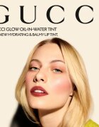 Gucci Beauty Glow Oil-In-Water Tint Liquid Lipstick fényes hidratáló folyékony rúzs árnyalat 308 Lucy Dark Orange 6.5 ml