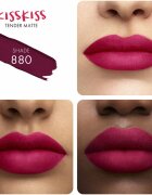 GUERLAIN KissKiss Tender Matte Ultra matt hosszantrató rúzs árnyalat 880 Caress Plum 2.8 g