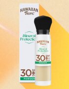 Hawaiian Tropic Mineral Protection Powder Brush vízálló és védő napozó púder SPF 30 4.25 g