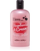 I Love Strawberries & Cream tusoló és fürdő krém 500 ml