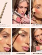 ICONIC London Highlight & Blush Brush kétvégű arcpirosító és kontúrozó ecset 1 db