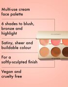 ICONIC London Multi-Use Cream Blush Bronze and Highlight Palette multifunkciós arc paletta az arcra 6x3.2 g