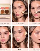 ICONIC London Multi-Use Cream Blush Bronze and Highlight Palette multifunkciós arc paletta az arcra 6x3.2 g