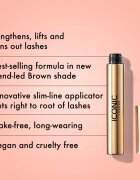 ICONIC London Triple Threat dúsító és hosszabbító szempillaspirál árnyalat Brown 9 ml