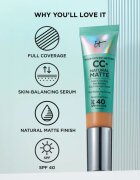 IT Cosmetics Your Skin But Better CC+ Natural Matte CC krém matt hatásért SPF 40 Neutral Tan 32 ml