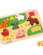 Janod Chunky Farm Puzzle interaktív formaberakó játék 18m+ 7 db