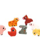 Janod Chunky Farm Puzzle interaktív formaberakó játék 18m+ 7 db