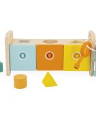 Janod Shape Sorter Box with Keys interaktív formaberakó játék 18m+ 1 db