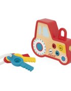 Janod Sound and Light Tractor Keychain interaktív játék fából készült 18m+ 1 db