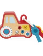 Janod Sound and Light Tractor Keychain interaktív játék fából készült 18m+ 1 db