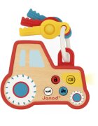 Janod Sound and Light Tractor Keychain interaktív játék fából készült 18m+ 1 db