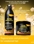 Joanna Ceramide Bomb Rebuilding Shampoo regeneráló sampon a töredezett károsult hajra 500 ml