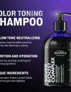 Joanna Silver Boost Complex lila sampon semlegesíti a sárgás tónusokat 500 g