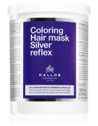 Kallos Coloring Hair Mask Silver Reflex haj maszk semlegesíti a sárgás tónusokat 1000 ml