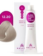 Kallos KJMN Professional Cream Hair Colour Keratin & Argan Oil hajfesték árnyalat 12.20 Special Ultra Violet Blond 100 ml
